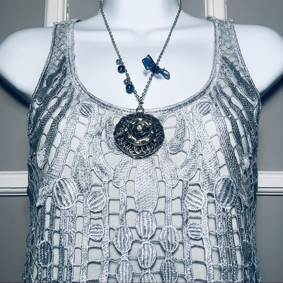 EXPRESS METALLIC CROCHET TOP - Picture 7 of 8